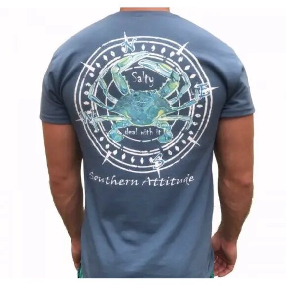 Salty Deal With It Crab Compass Short Sleeve T-Shirt NEW Fast Ship - Picture 1 of 5